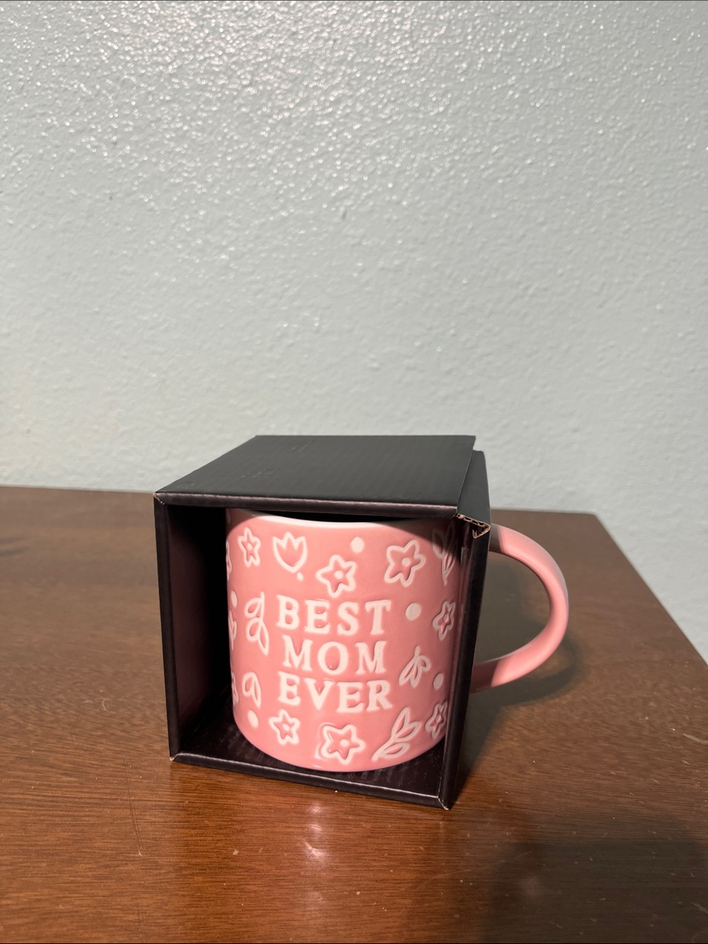 Amazon Pink "Best Mom Ever" Floral Ceramic Mug